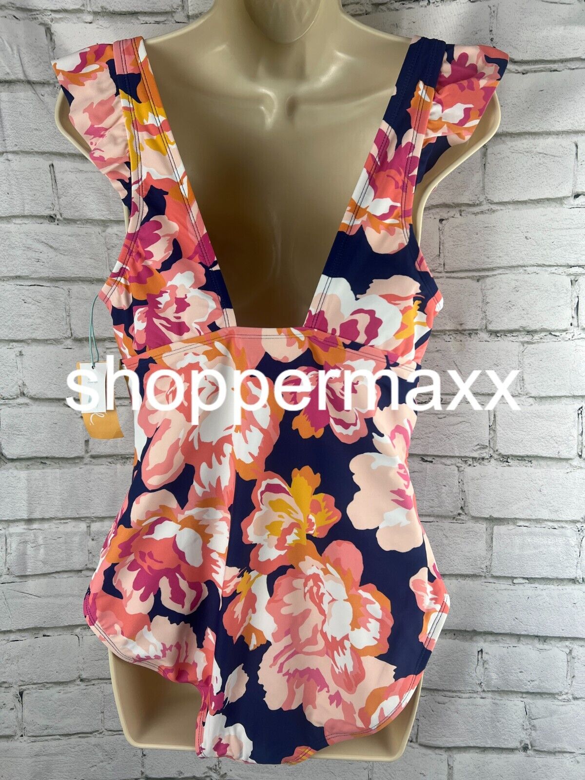 Women's Full Coverage Floral Print One Piece Swimsuit - Kona Sol, Multi, L