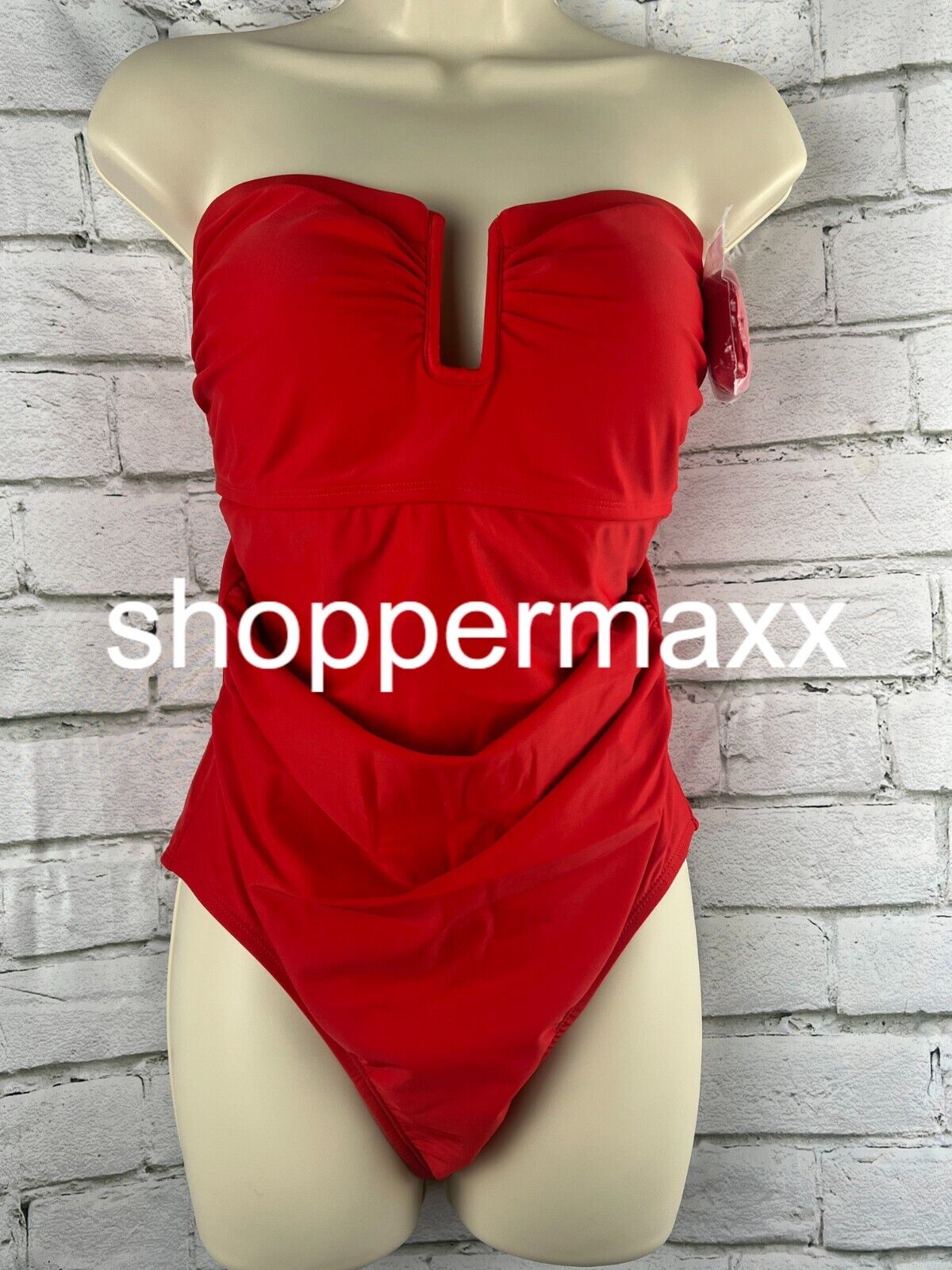 Women's U-Wire Full Coverage One Piece Swimsuit - Kona Sol, Red, 18