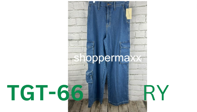 Women's High-Rise Wide Leg Denim Cargo Pants - Universal Thread, Medium Wash 4L