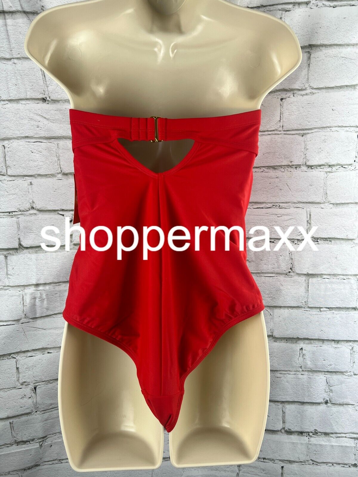 Women's U-Wire Full Coverage One Piece Swimsuit - Kona Sol, Red, 18
