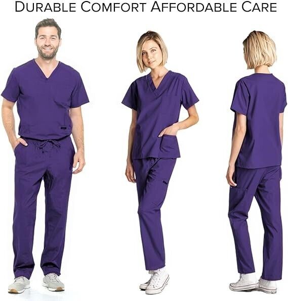 Dagacci Medical Uniform Woman & Man Scrub Set Unisex Medical Scrub Top- Pant XXL