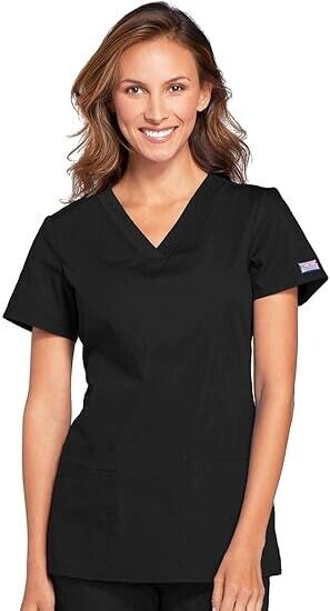 Cherokee V-Neck Women Scrubs Top Workwear Originals with Rib-Knit Back Panels XL