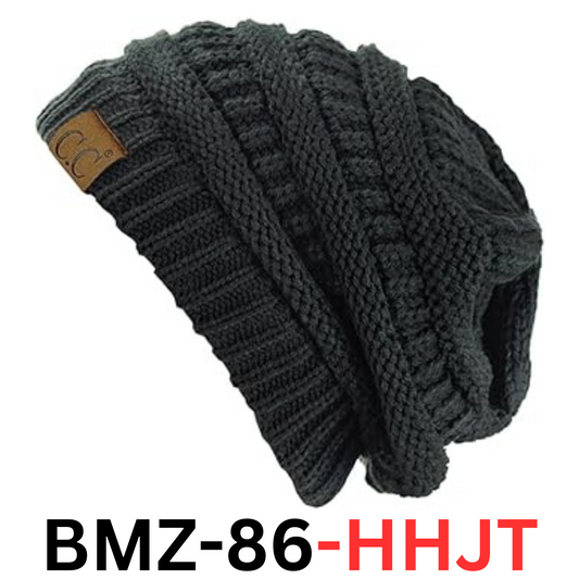 Unisex Trendy Warm Chunky Soft Stretch Cable Knit Slouchy Beanie Skully HAT Gray