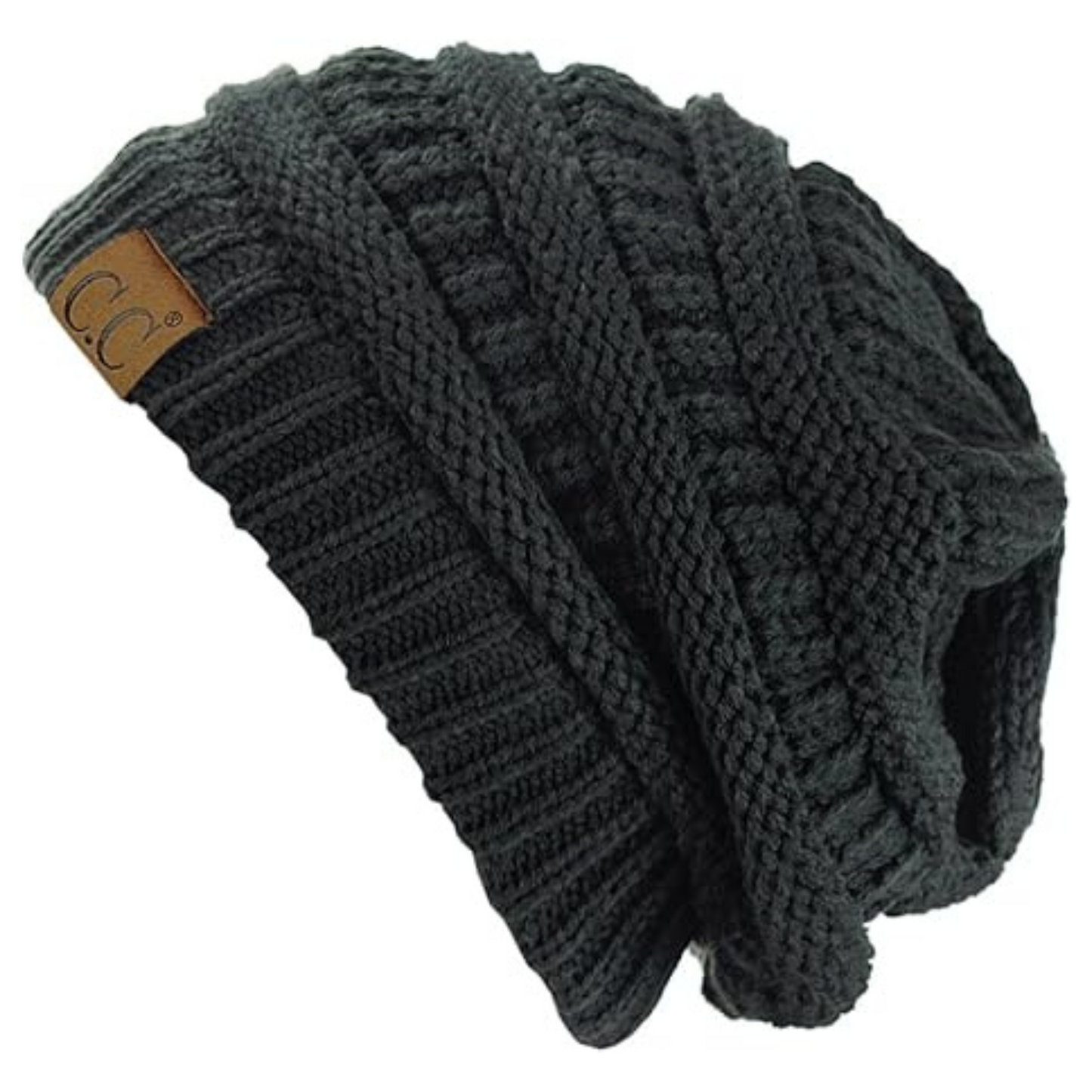 Unisex Trendy Warm Chunky Soft Stretch Cable Knit Slouchy Beanie Skully HAT Gray