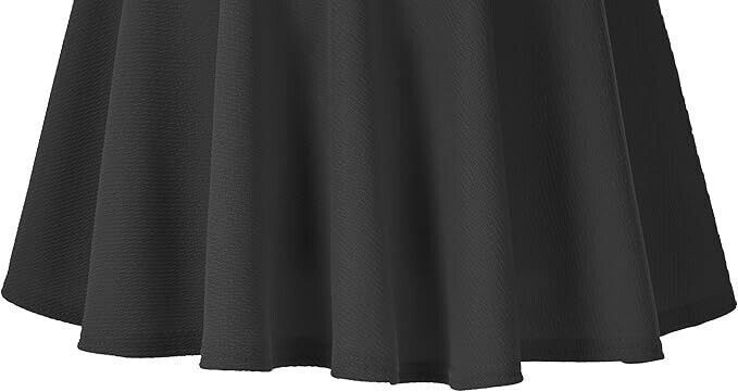Urban CoCo Women Basic Versatile Stretchy Flared Casual Midi Skater Skirt, Blk S