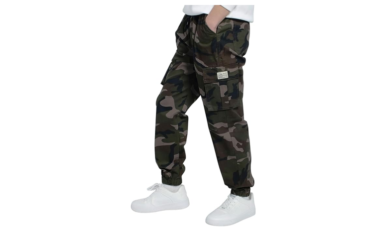 TLAENSON Boys Camo Cargo Pants for Youth Cargo Joggers Casual Camoflauge, 10-11Y