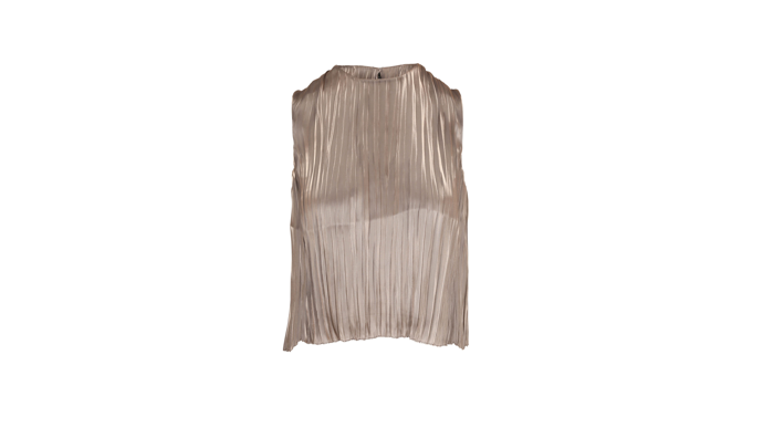 Vince Women's Pleated Shirt, Moonstone, Silver, Metallic, X-Small