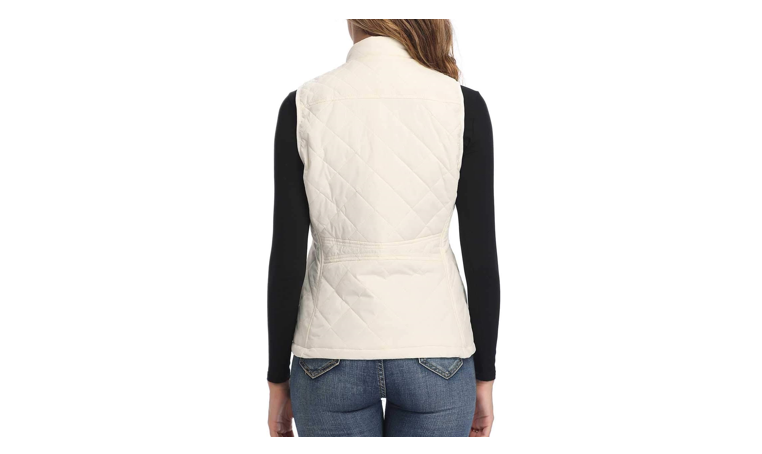 Art3d, Quilted Lightweight Jean Vest for Women White, XL