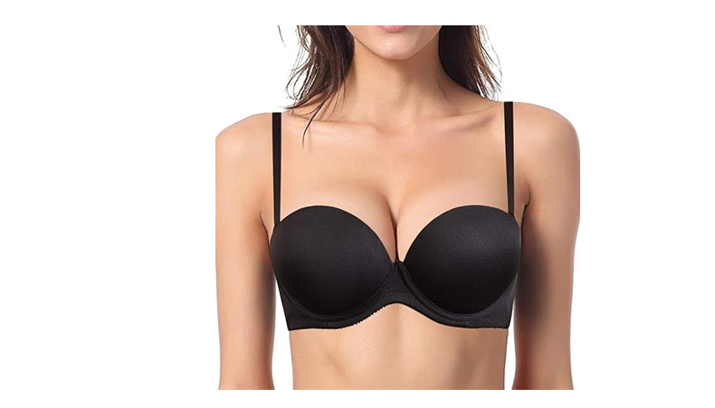 YBCG Push up Strapless Padded Convertible Add a Cup Underwire Supportive Bra,32C
