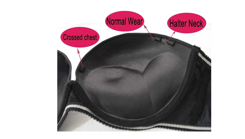 YBCG Push up Strapless Padded Convertible Add a Cup Underwire Supportive Bra,32C