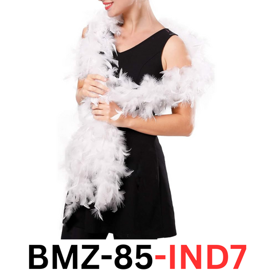 Ws&Wt 2 Yards 60 Grams Turkey Chandelle Feather Boa for Party - White
