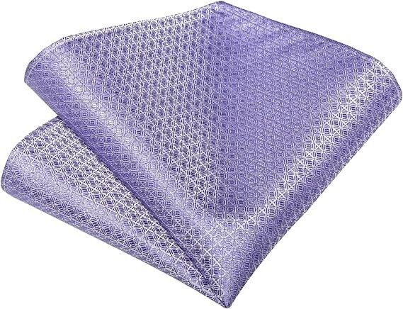 DiBanGu Men's Silk Lilac Bow Tie Set Formal Classic Self Tie Bowtie Set, Lilac