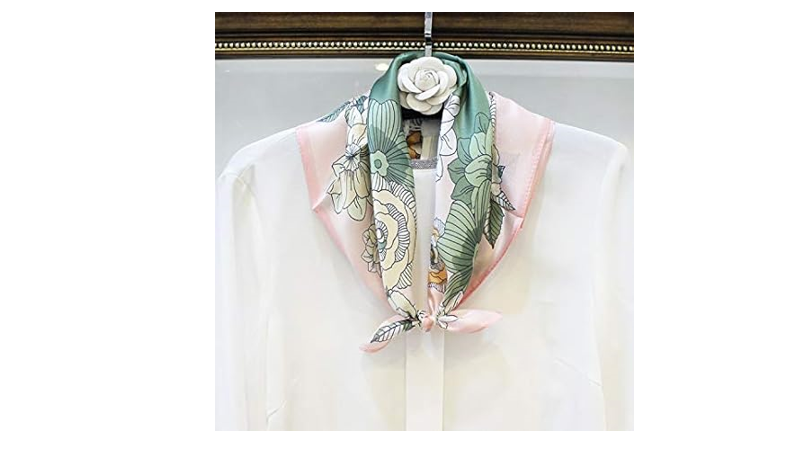 ANDANTINO 100% Pure Mulberry Silk Small Square Scarf -21'' x 21''- Breathable