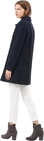 Allegra K Women's Winter Single Breasted Peter Pan Collar Outwear Trench Coat, L