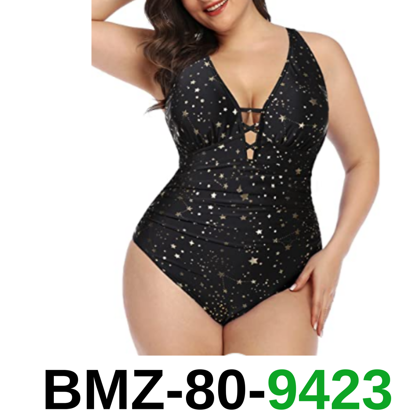 Adjustable Criss Cross Shoulder Straps Plus Size Slimming One Piece , 18W