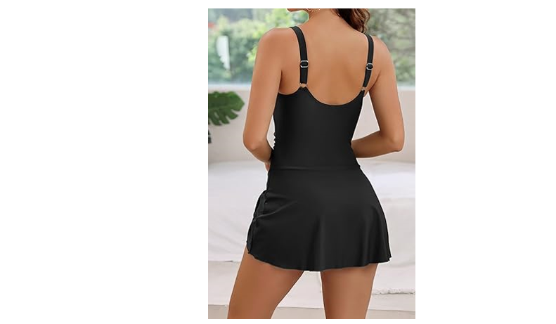 Aidonger One Piece Swim Dress Swimsuits for Women Tummy Control Swimdress, XL