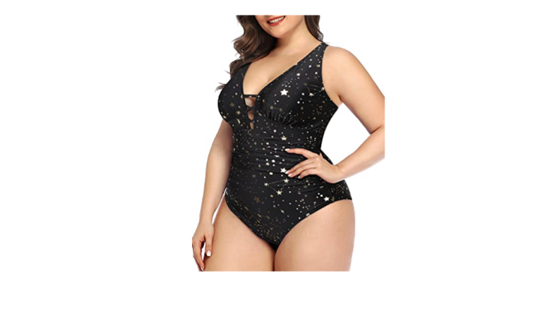 Adjustable Criss Cross Shoulder Straps Plus Size Slimming One Piece , 18W