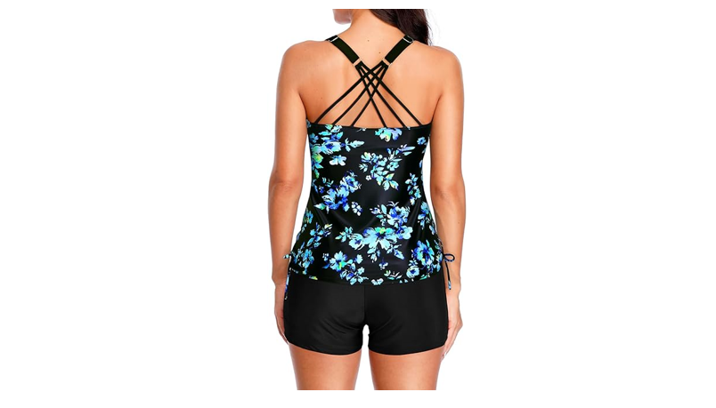 Tempt Me Two Piece Tankini Swimsuits for Women Tummy Control Bathing Suit, L