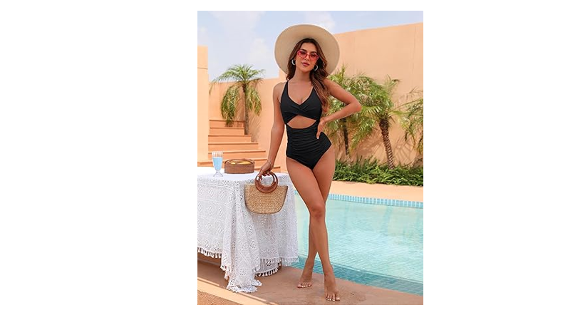Blooming Jelly Womens One Piece Swimsuits Tummy Control Bathing Suits Over, L