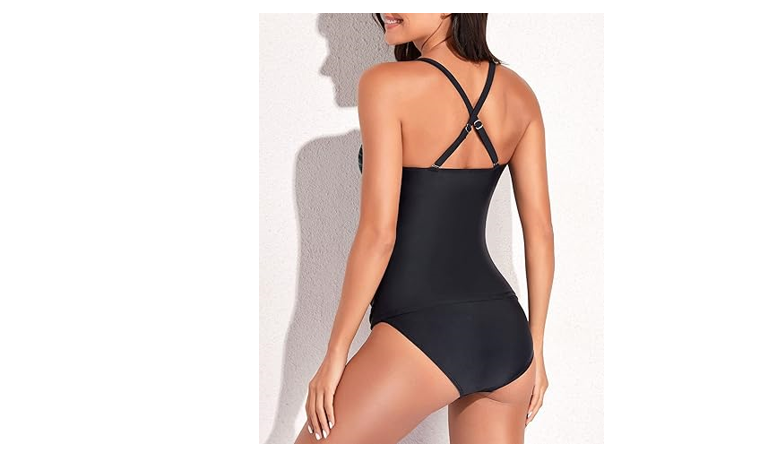 Yonique Tankini Swimsuits for Women Tummy Control Bathing Suits Two Piece, L