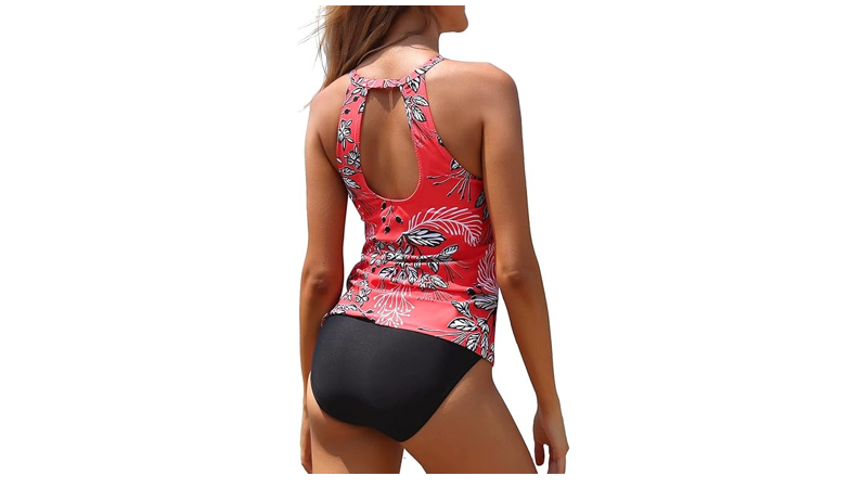 Yonique Two Piece High Neck Tankini Swimsuits for Women Tummy Control Bathing,XL