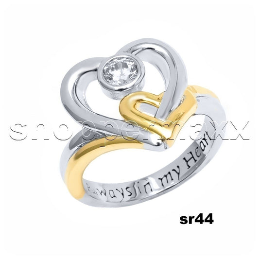 Always In My Heart Promise Ring Engagement Ring Purity Ring Sterling Silver 925