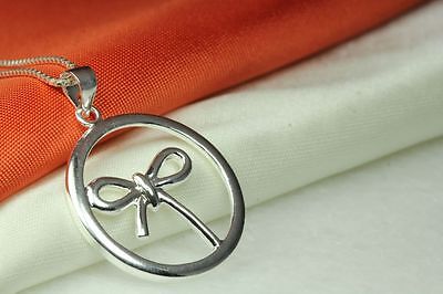 CLASSIC ELEGANT ♡BOW♡ STERLING SILVER 925 NECKLACE BEAUTIFUL~MAXX~♡♡MON