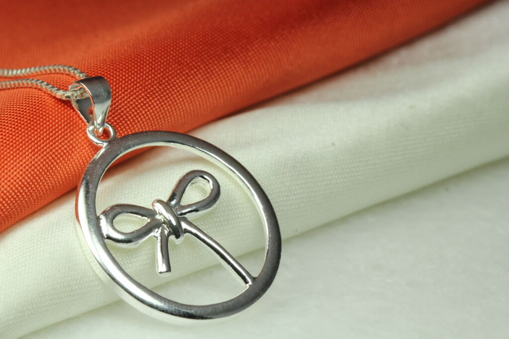CLASSIC ELEGANT ♡BOW♡ STERLING SILVER 925 NECKLACE BEAUTIFUL~MAXX~♡♡MON