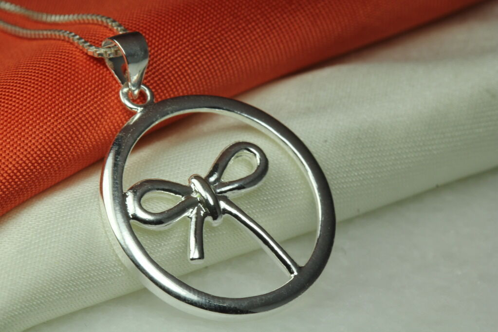 CLASSIC ELEGANT ♡BOW♡ STERLING SILVER 925 NECKLACE BEAUTIFUL~MAXX~♡♡MON