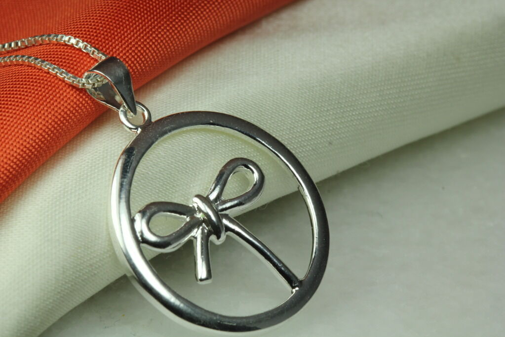 CLASSIC ELEGANT ♡BOW♡ STERLING SILVER 925 NECKLACE BEAUTIFUL~MAXX~♡♡MON