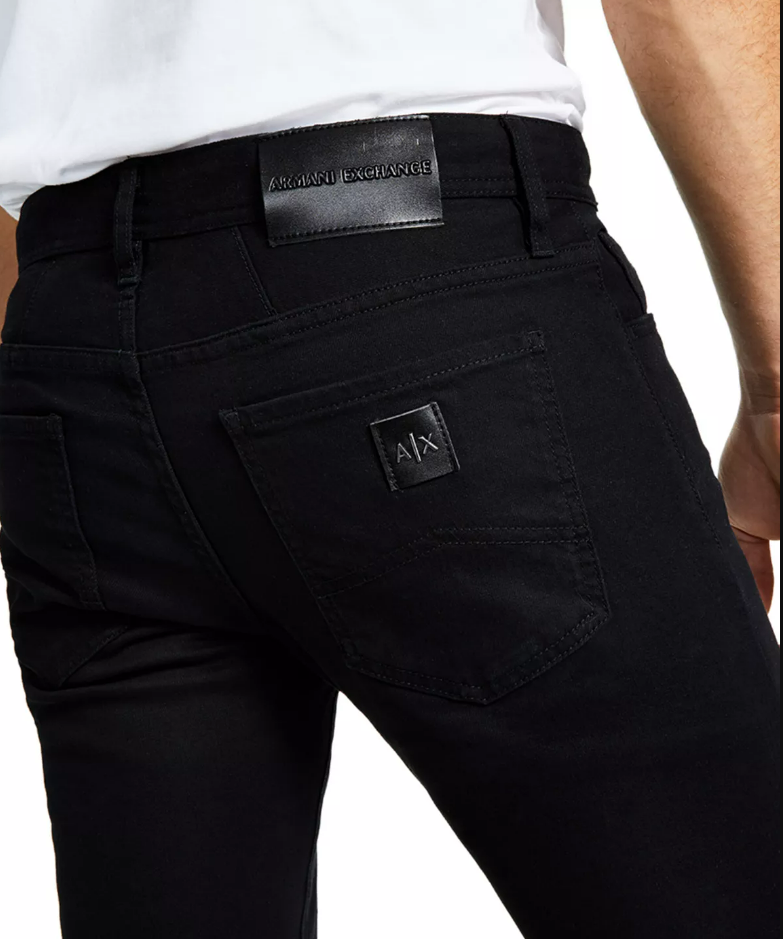 A|X ARMANI EXCHANGE Men's 5 Pocket Skinny Denim Jeans Black 31wx32l