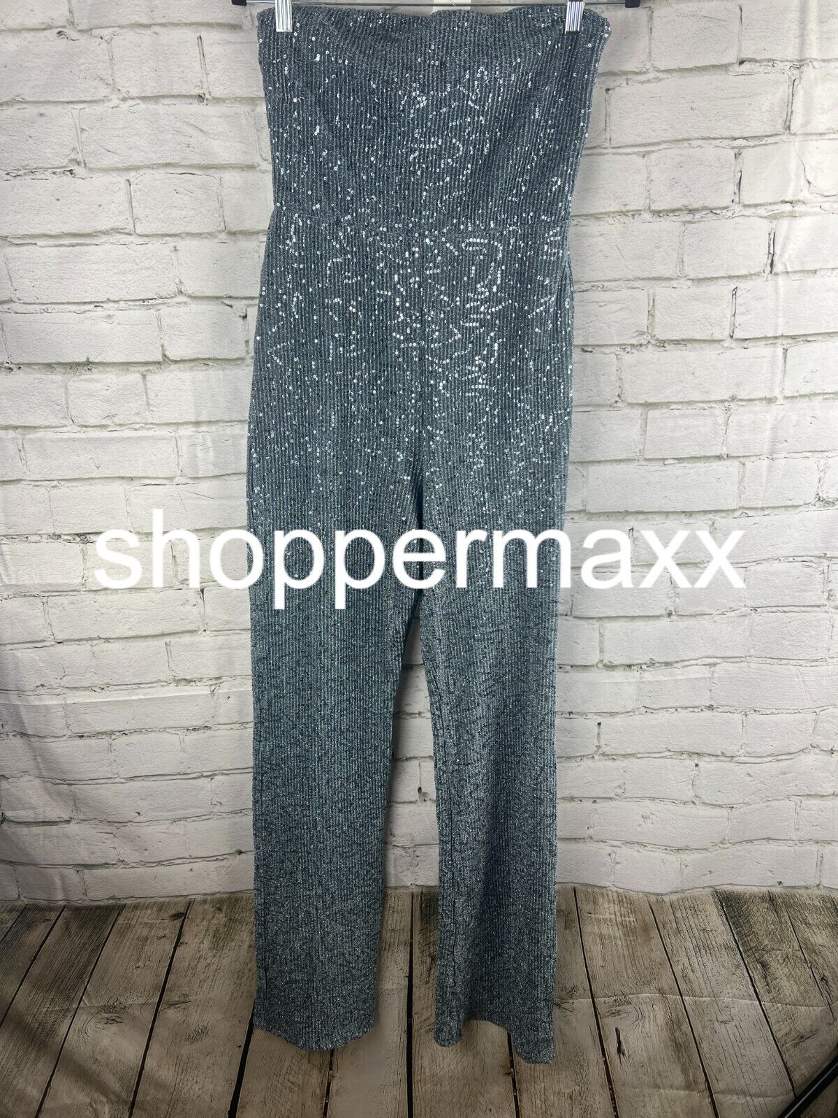 Women's Tube Sequin Mesh Jumpsuit- Wild Fable, Slate Blue, Small