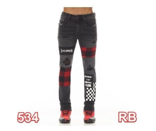 Cult of Individuality Men's Jeans, Plaid,super skinny style,  40WX32L, Black