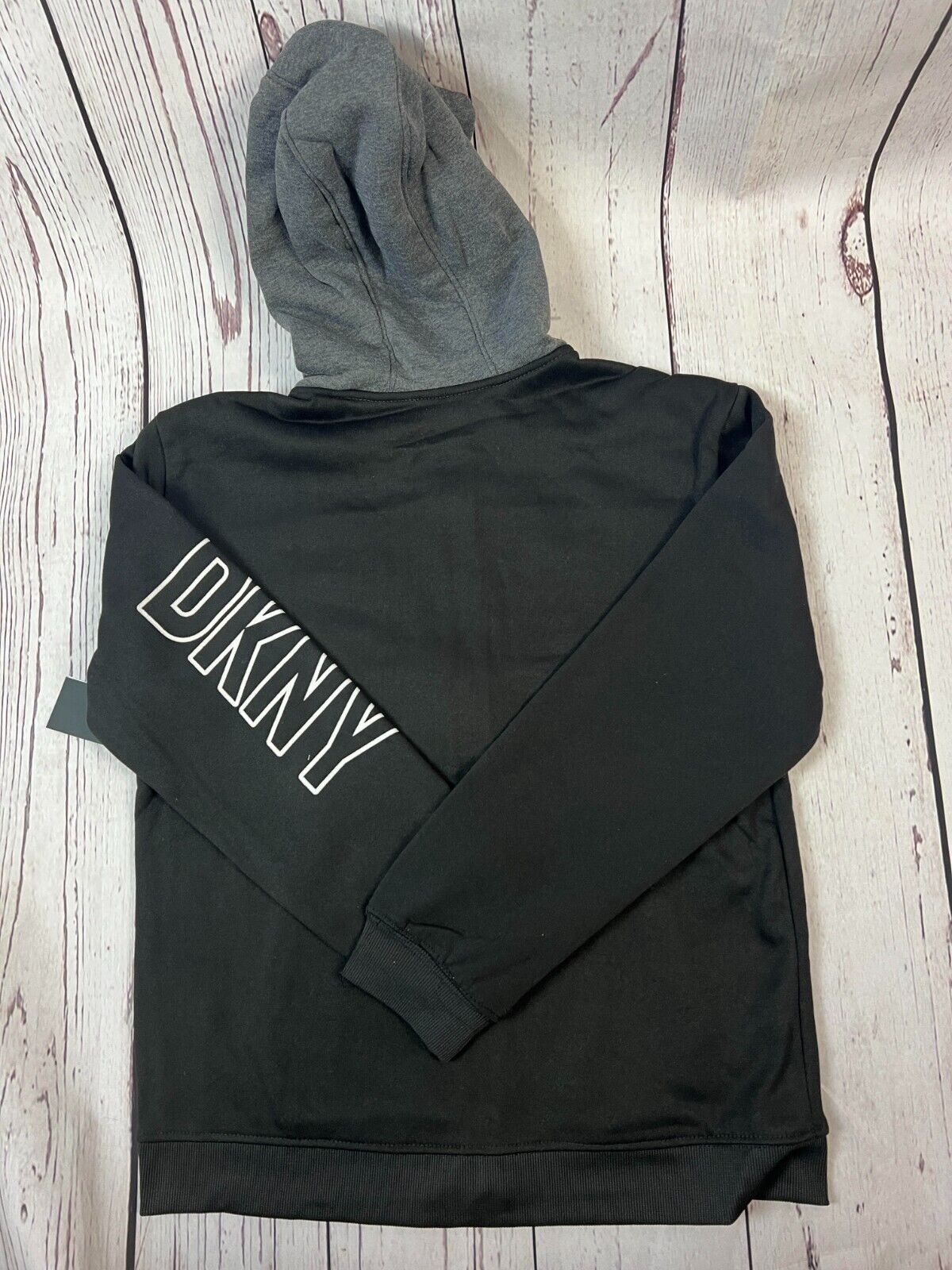 DKNY Girls Classic Comfy Sweatshirt, DARK Grey Heather XL (18-20)