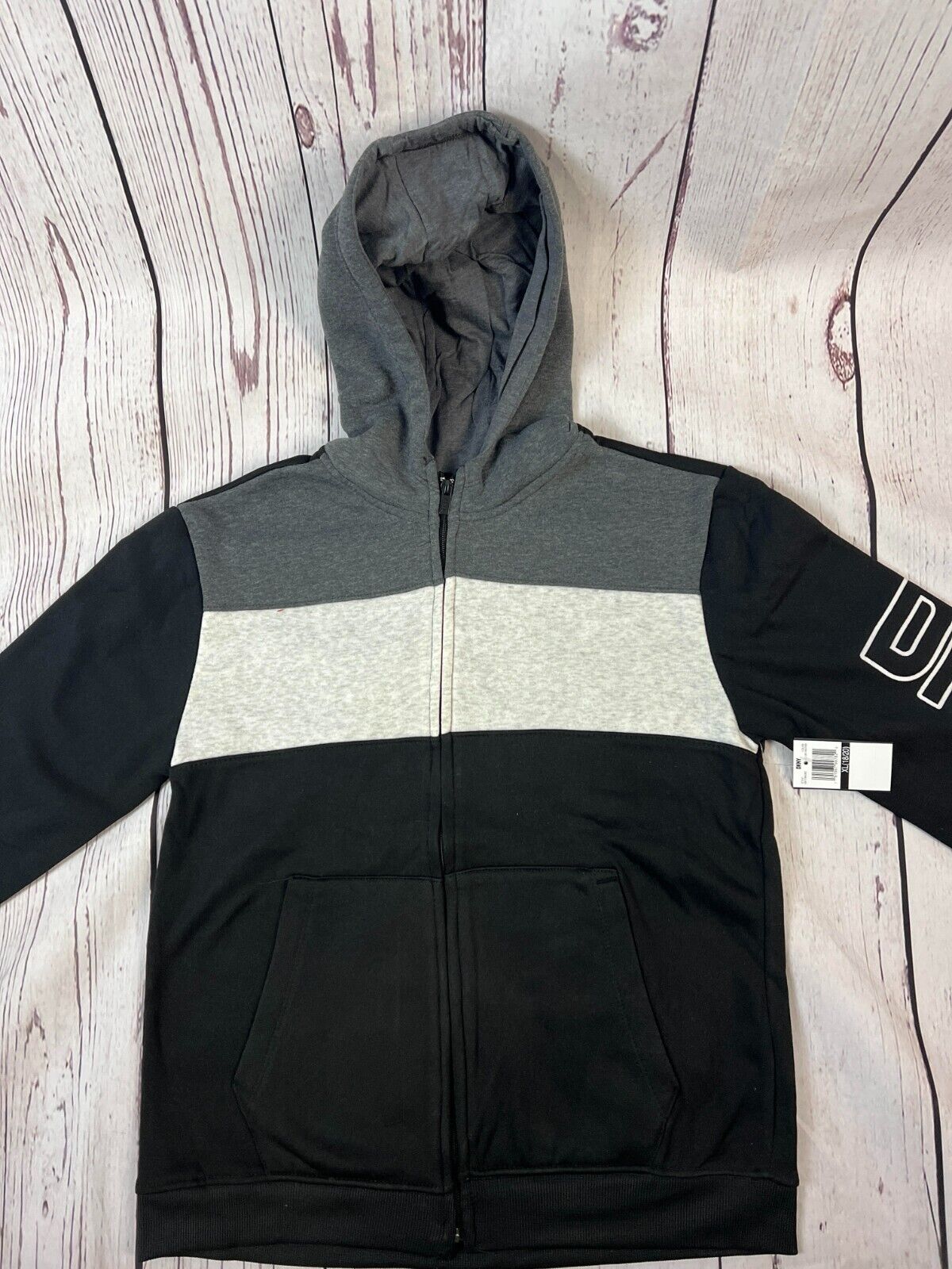 DKNY Girls Classic Comfy Sweatshirt, DARK Grey Heather XL (18-20)