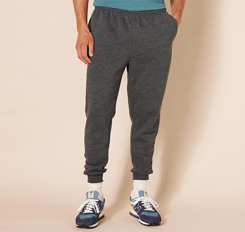 Essentials Men's Fleece Jogger Pant, Black, Large RELAXED FIT Men's Jogger Pant