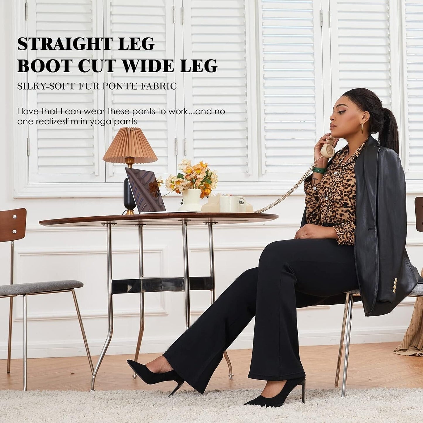 DGD Wrinkle-Free Stretch Dress Pants, Plus Size for Women ,Pull-on Pant, PLUS XL