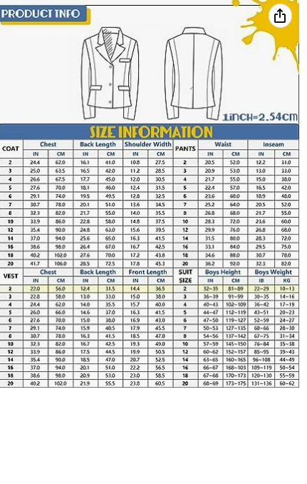 Boy Suits 4 Piece Slim Fit Suit for Kids Toddler Formal Set Wedding Outfit Sz2