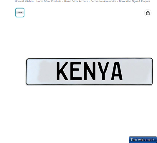 Vintage Parts 338543 Wall Art (Kenya White Stamped Street Sign Mancave)