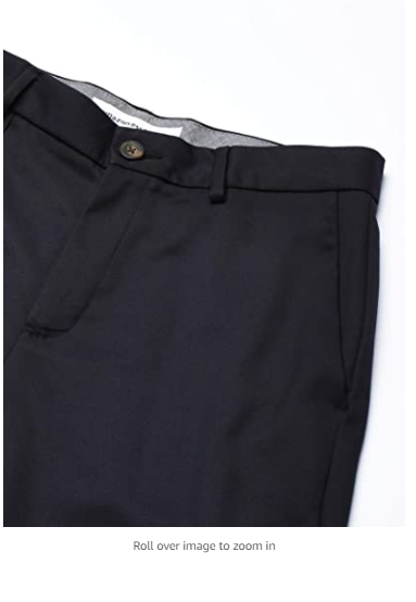 Essentials Men's Slim-Fit Flat-Front Dress Pants, Black, 30W x 30L