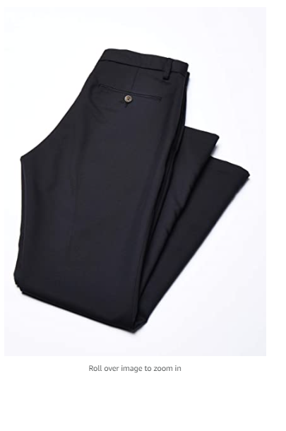 Essentials Men's Slim-Fit Flat-Front Dress Pants, Black, 30W x 30L