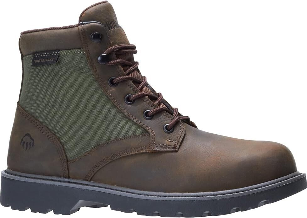 Wolverine Men's Field Boot Industrial Shoe, Dark Brown /Green, 7 Extra Wide