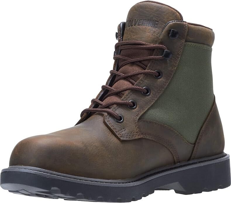 Wolverine Men's Field Boot Industrial Shoe, Dark Brown /Green, 7 Extra Wide