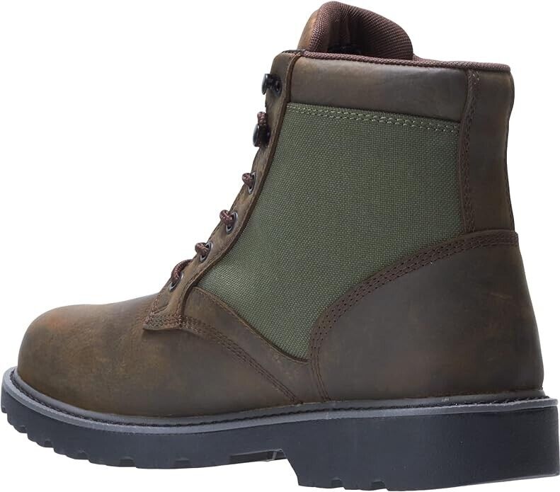 Wolverine Men's Field Boot Industrial Shoe, Dark Brown /Green, 7 Extra Wide