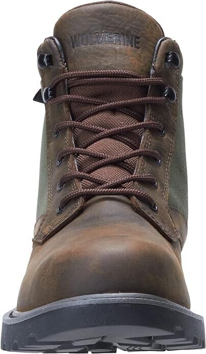 Wolverine Men's Field Boot Industrial Shoe, Dark Brown /Green, 7 Extra Wide