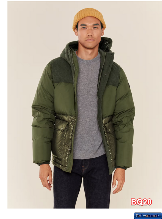 Woolrich Men's Intarsia Mountain Puffer Jacket Down Parka Green Size XL $758