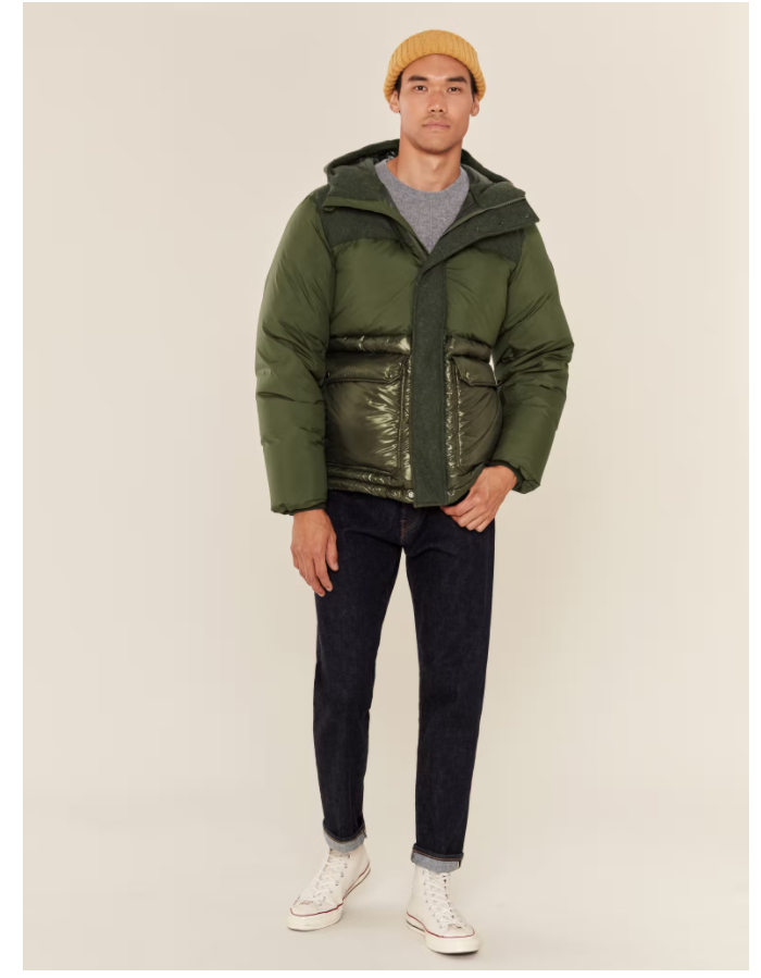 Woolrich Men's Intarsia Mountain Puffer Jacket Down Parka Green Size XL $758