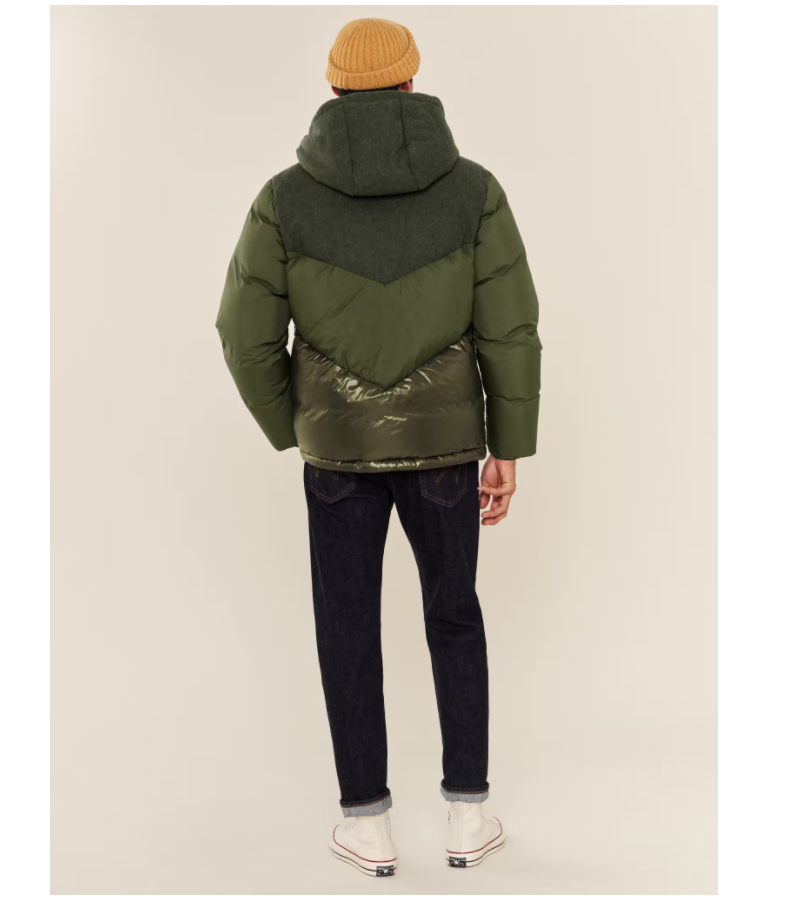 Woolrich Men's Intarsia Mountain Puffer Jacket Down Parka Green Size XL $758