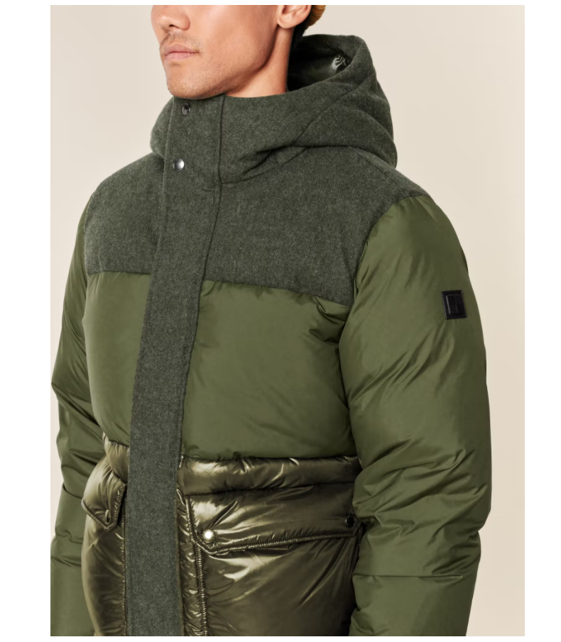 Woolrich Men's Intarsia Mountain Puffer Jacket Down Parka Green Size XL $758