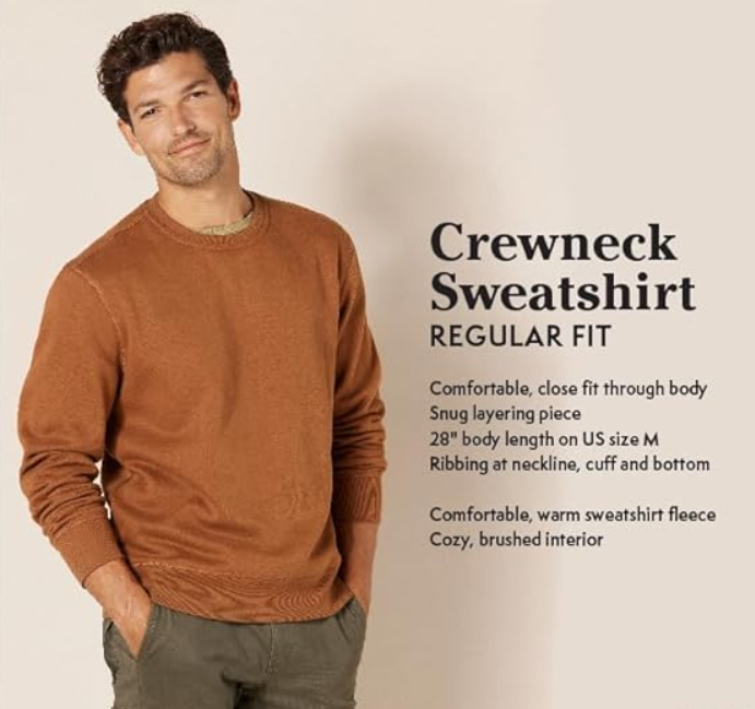 Essentials Men's Fleece Crewneck Sweatshirt (Available in Big & Tall), Black, M